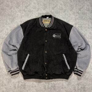 Vintage CAT Caterpillar The Rental Store Turning Point Varsity Jacket XL Denim